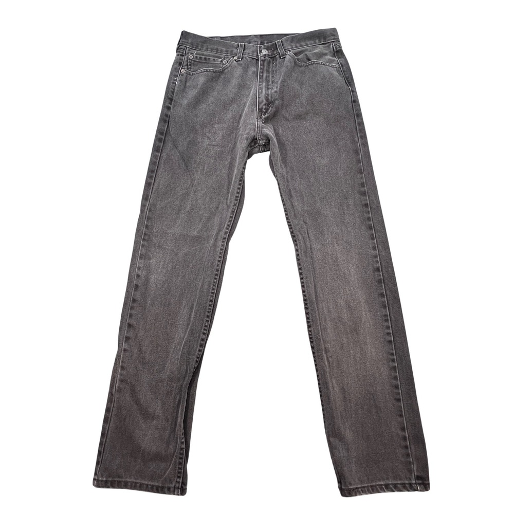 Levi's Black 505 Regular Fit Straight Leg Denim Jeans Mens 34x34